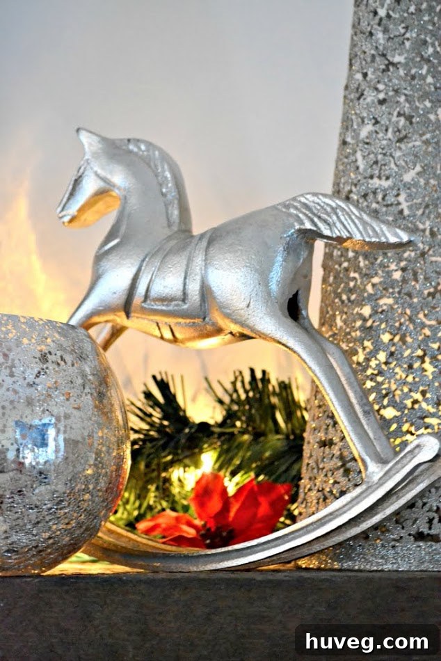 Festive Christmas Rocking Horse Decoration