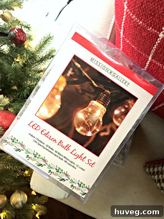 Outdoor LED Edison bulb string lights, draped beautifully, ready to illuminate a backyard space with a warm, inviting glow.