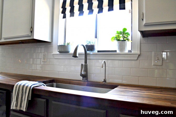 A close-up shot of a kitchen sink and faucet, highlighting details of the fixtures and the surrounding countertop.