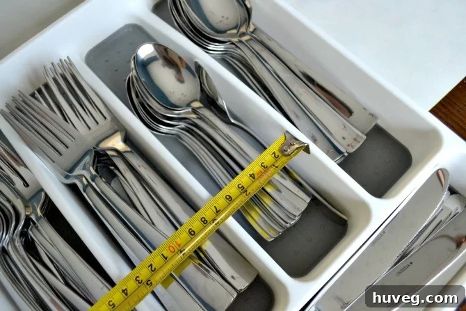 silverware drawer organizer measure
