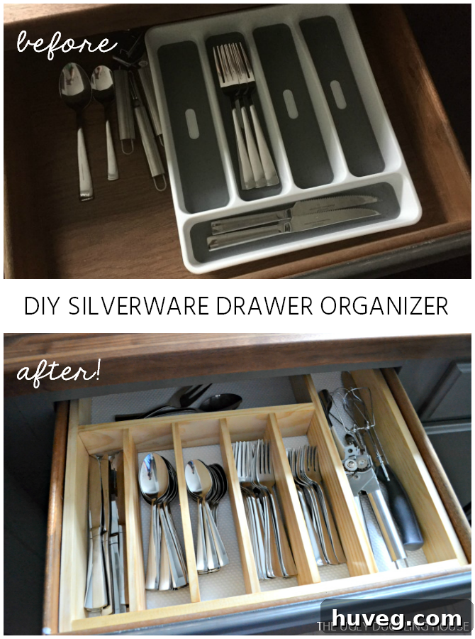 diy silverware drawer organizer