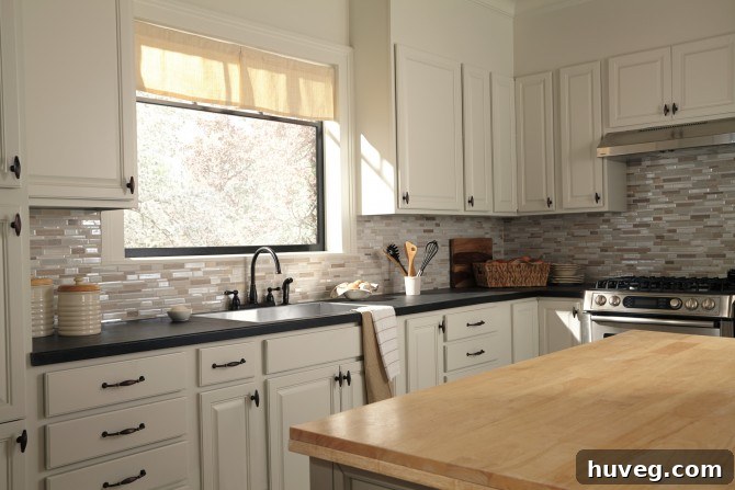 delta faucet - ivory kitchen after renovation