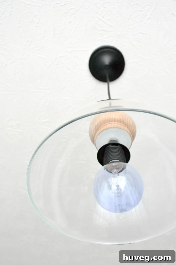 diy glass light fixture knockoff