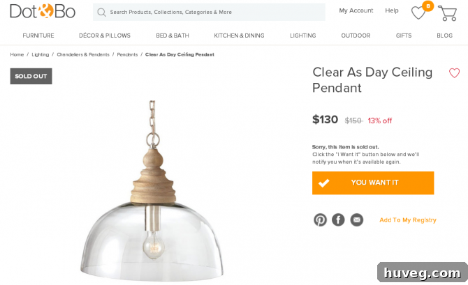 dot and bo clear as day ceiling pendant