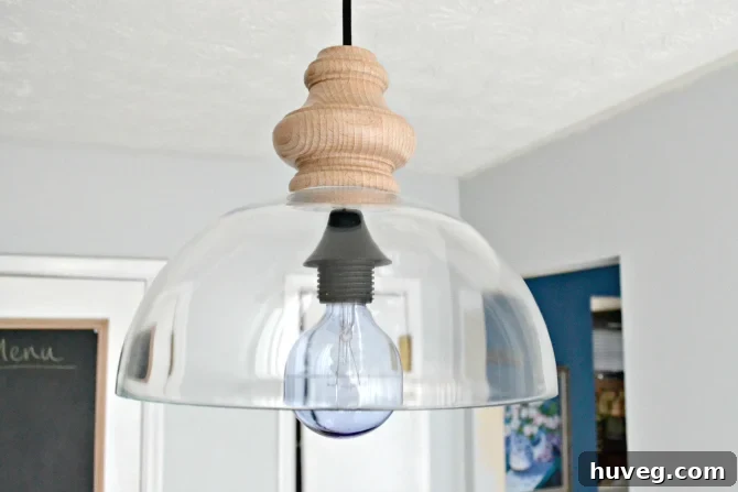 diy glass pendant light