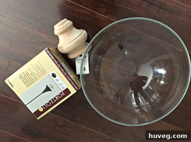 diy glass light fixture elements