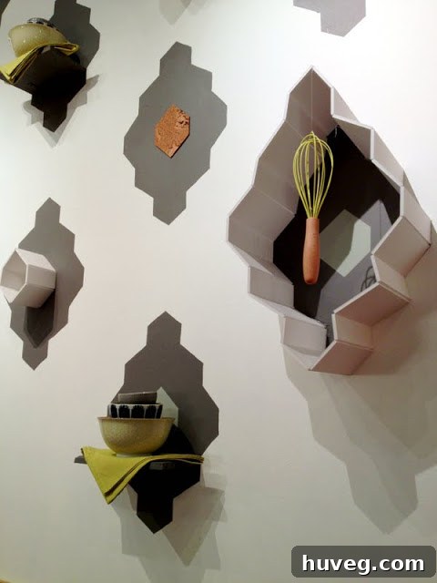 Artfully arranged woven baskets showcasing artisan soaps on display at West Elm
