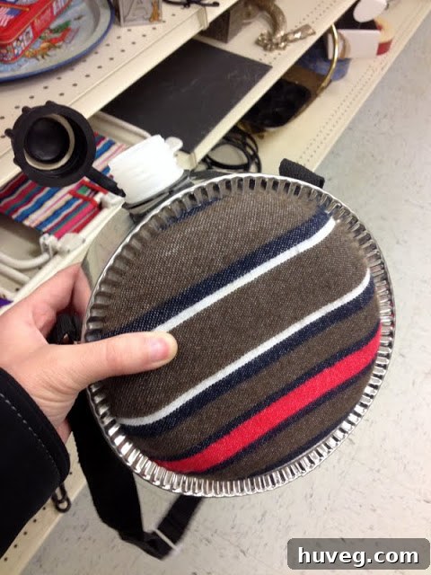 Striped canteen at a thrift store