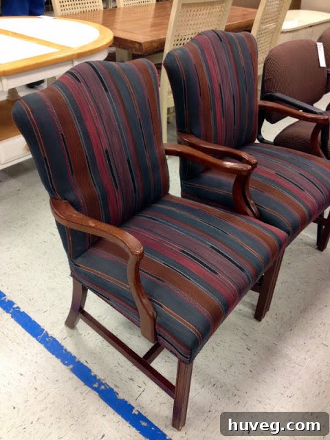 Dining chairs for sale at a thrift store