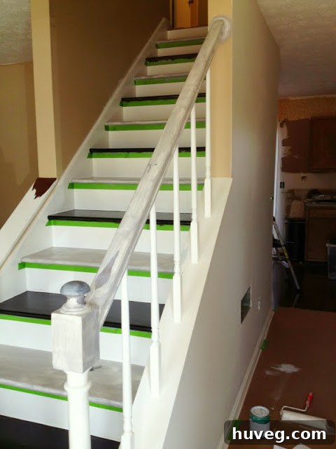 Painting every other stair tread black