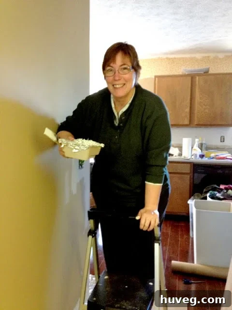 Mom helping with home renovation