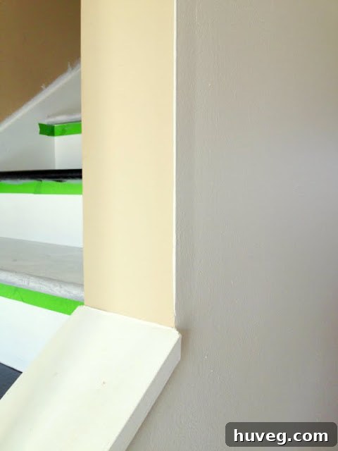 Visible contrast between old and new wall paint colors