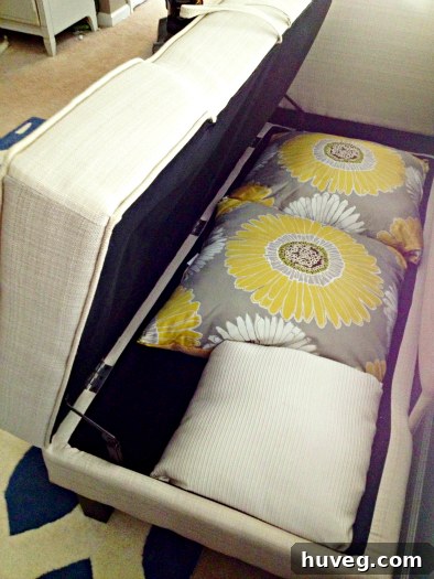 Chaise lounge providing both seating and practical storage solutions