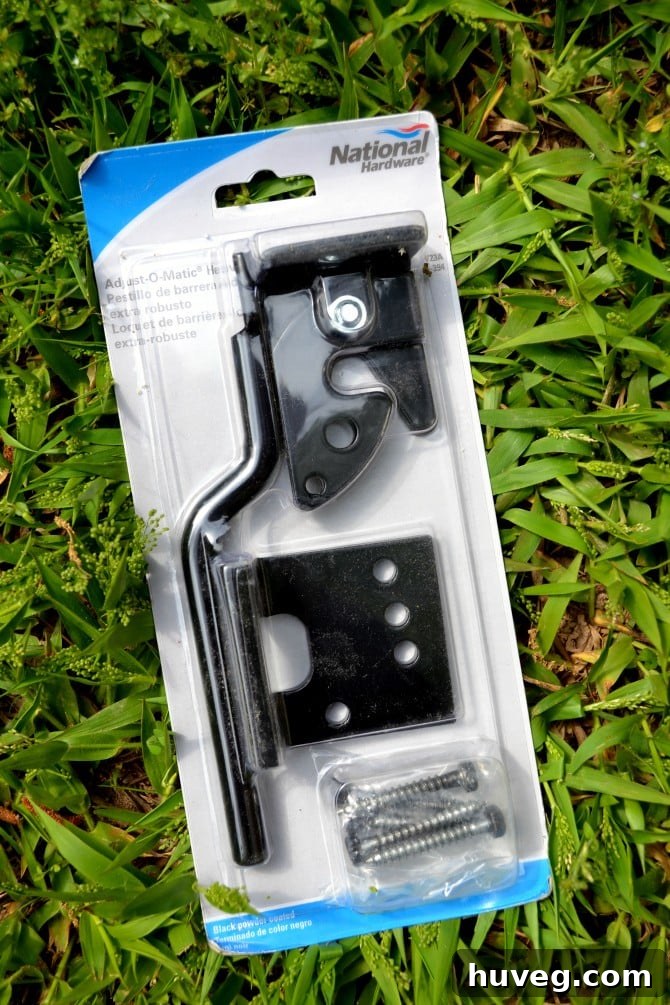 National Hardware heavy-duty gate latch, product shot displaying its robust construction