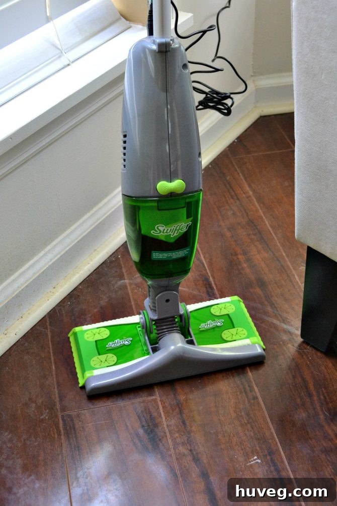 Swiffer Sweeper Vac for pet hair on dark floors