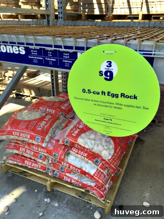 Lowe's sale on egg rock for landscaping