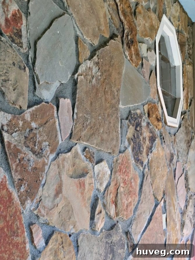 Stonework detail near front door area