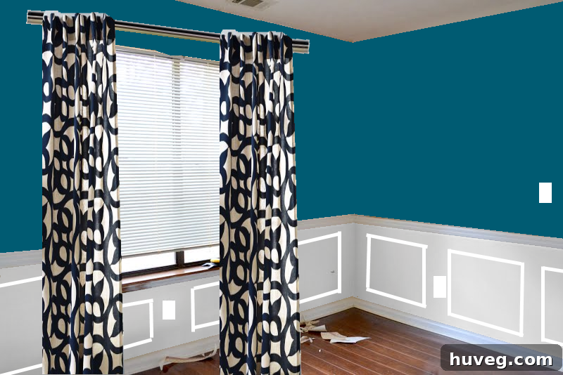 Dining room design sketch with picture molding ideas