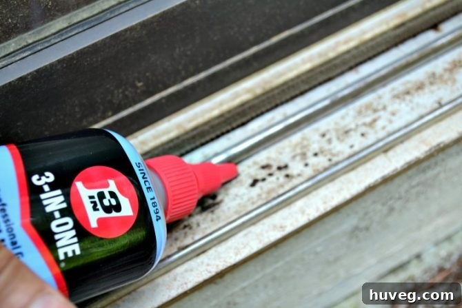 fixing sliding glass door with oil
