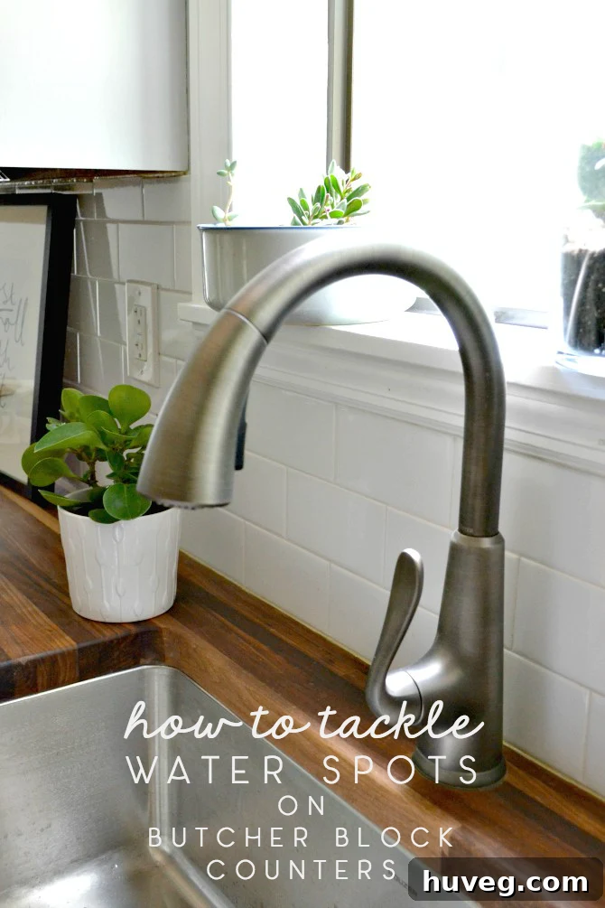 Comprehensive guide on how to effectively tackle stubborn water spots on butcher block counters