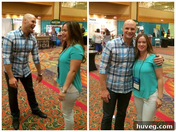 Sarah at Haven Conference 2014, smiling and engaged in conversation.