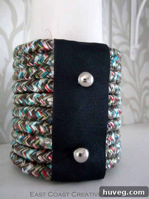 Glue decorative studs onto the ribbon