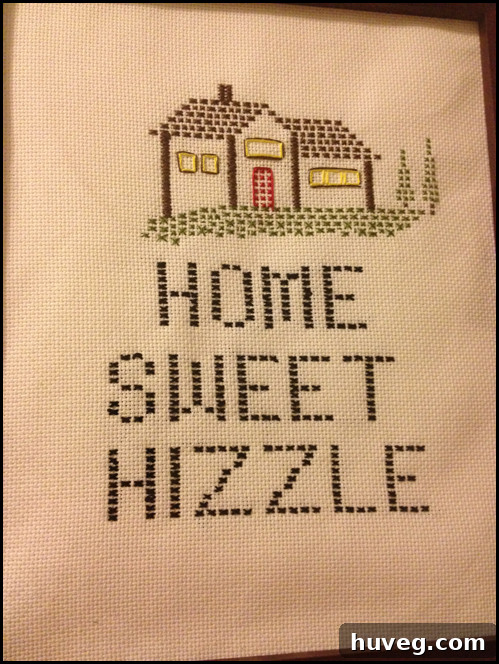 Humorous and unique cross-stitch wall art created by Considering the Campbells, a Pinterest Challenge entry.