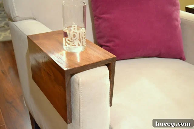 DIY wooden couch sleeve demonstration