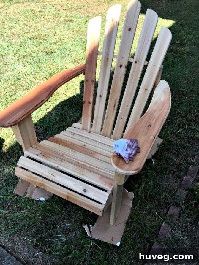 staining adirondack chairs